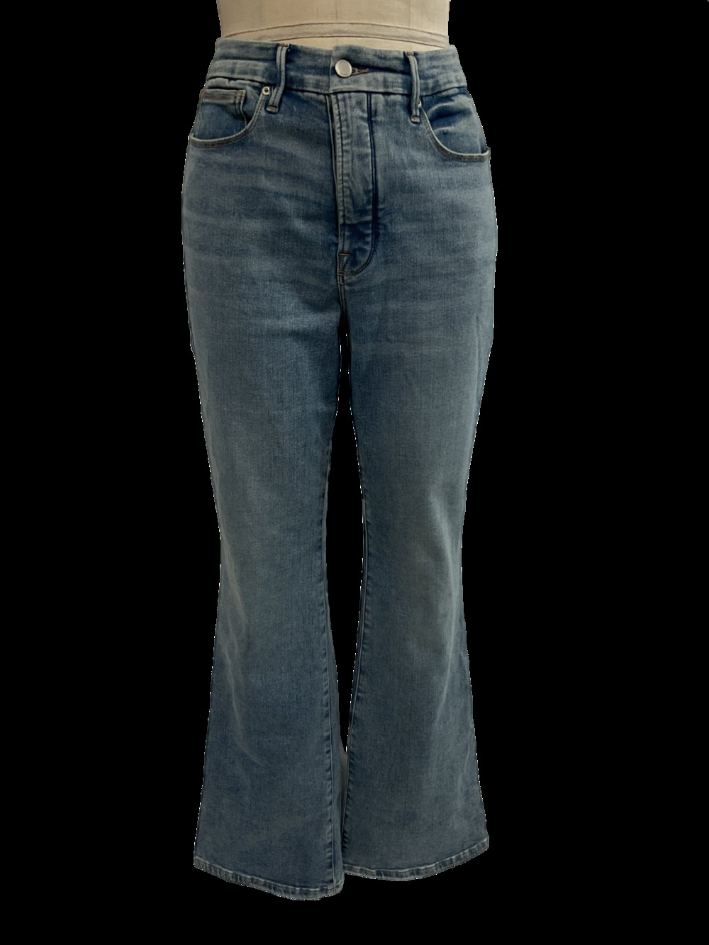 Good American Super Compression Indigo440 Bootcut Denim Jeans Size 10